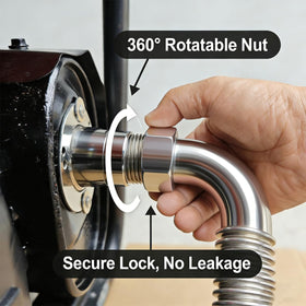 LUNTHINK stainless steel silencer connector ready for quieter operation