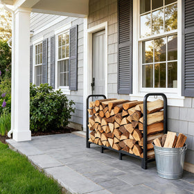 Luoieo firewood rack assembly shown with bolt-together design