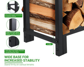 Luoieo Firewood Rack holds up to 2910 lbs of wood at full capacity.