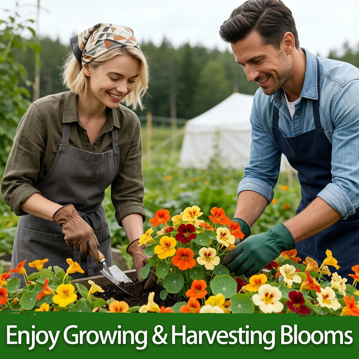 LUOJIBIE nasturtium seeds gift-ready package for plant lovers.