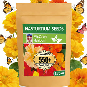 LUOJIBIE nasturtium seeds mixed colors bulk pack yield vibrant blooms that attract pollinators.