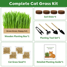 LUOJIBIE wheat grass seeds pack ready to sprout for fresh cat greens.