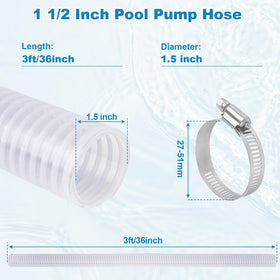 Luojiedejinbiao PVC pool hose assembly with clamps for leak-free filtration