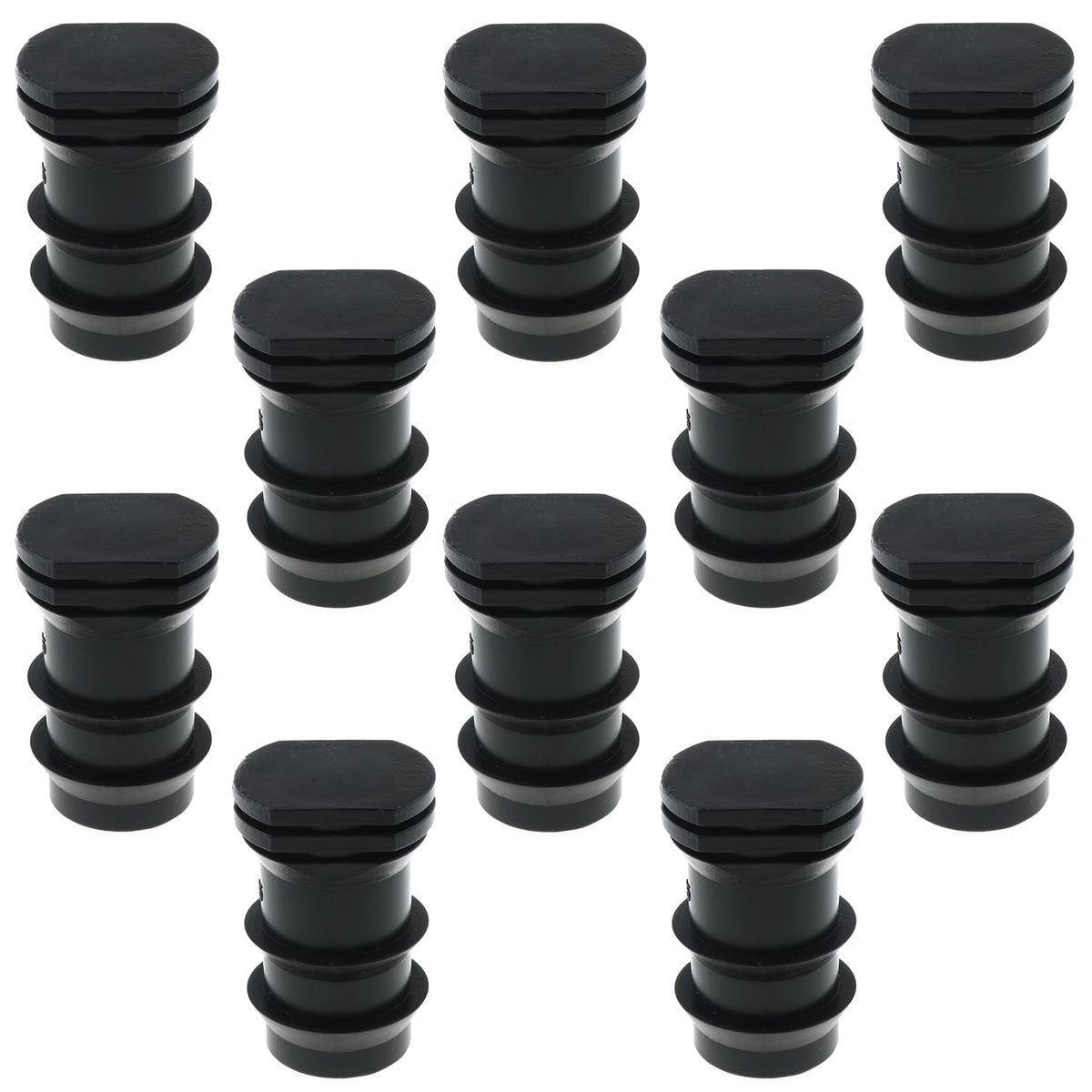LUORNG 10-pack locking end plugs with barbs seal 3/4 inch drip tubing.