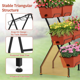 Luplom drainage holes with removable trays help prevent overwatering.