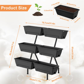 Luplom six-tier vertical planter assembly for space-saving balcony gardening