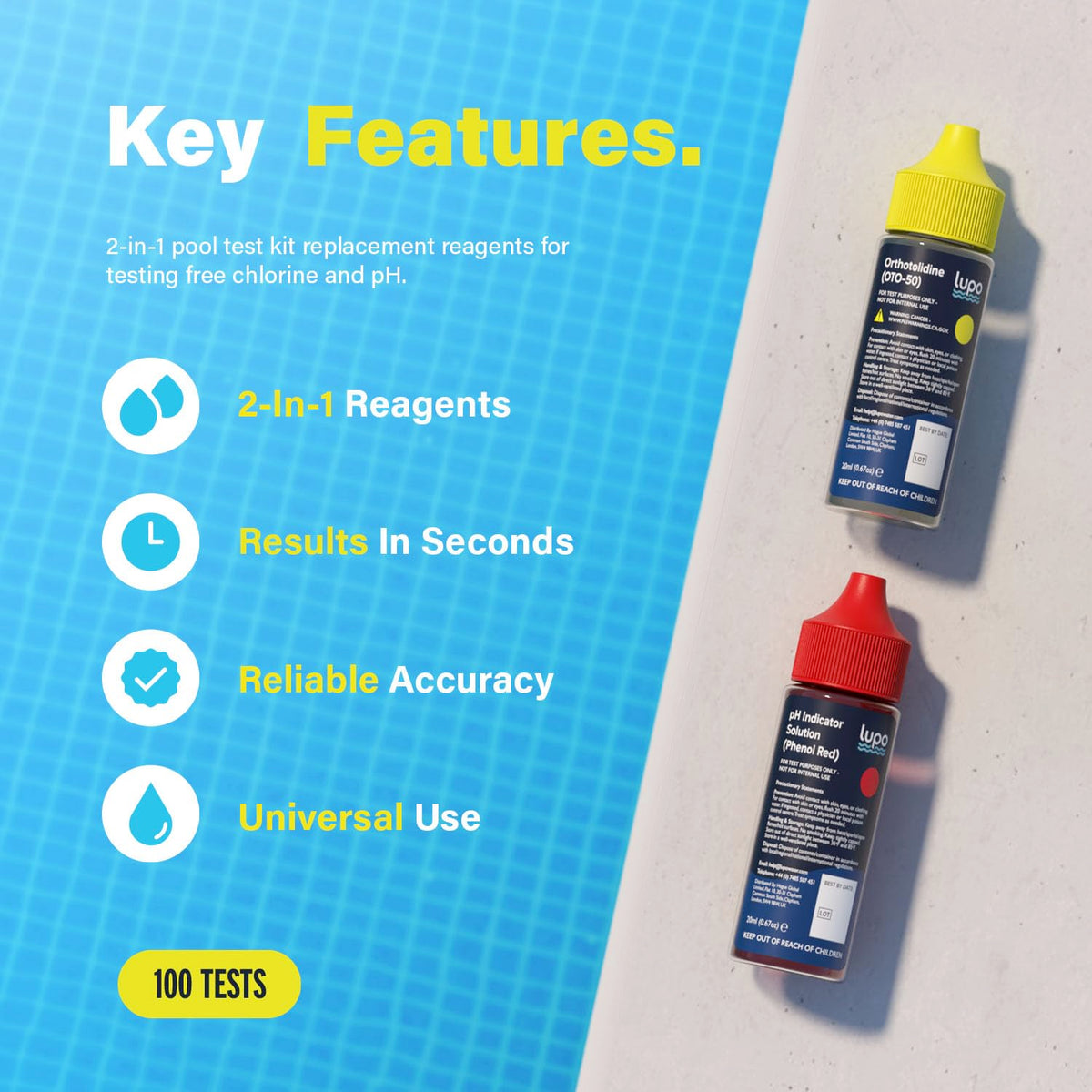 Lupo Global Phenol Red reagent for quick pH testing at home.