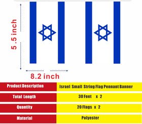 LUSEOAN Israel mini flag banner hanging outdoors with vibrant prints