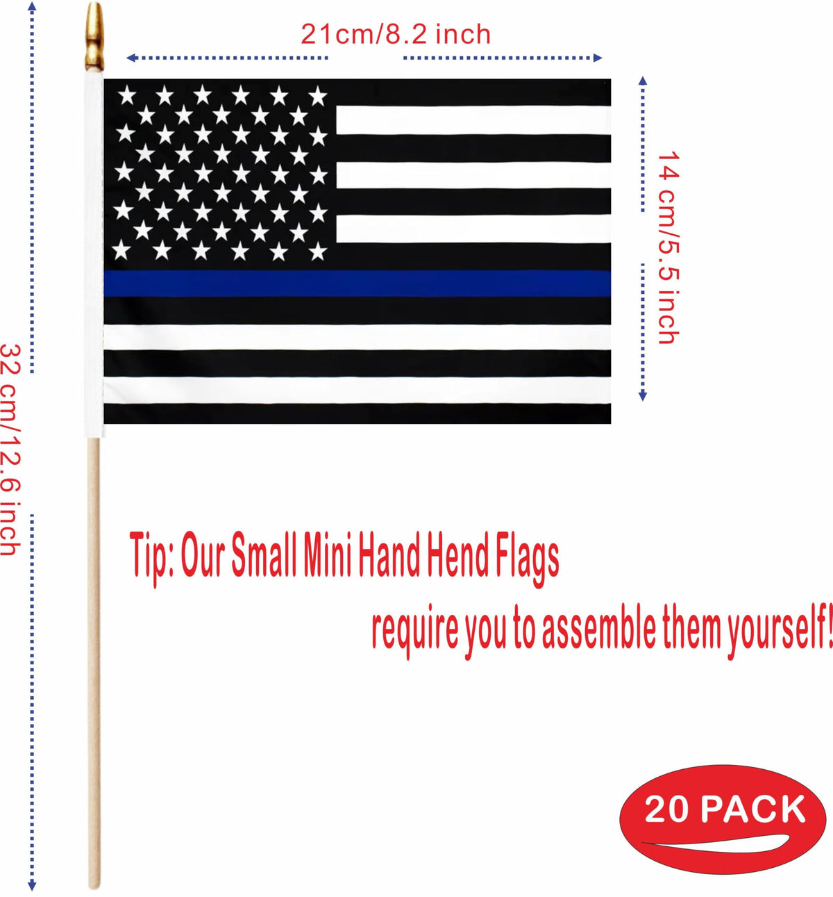 LUSEOAN Blue Lives Matter flag held during a patriotic parade.