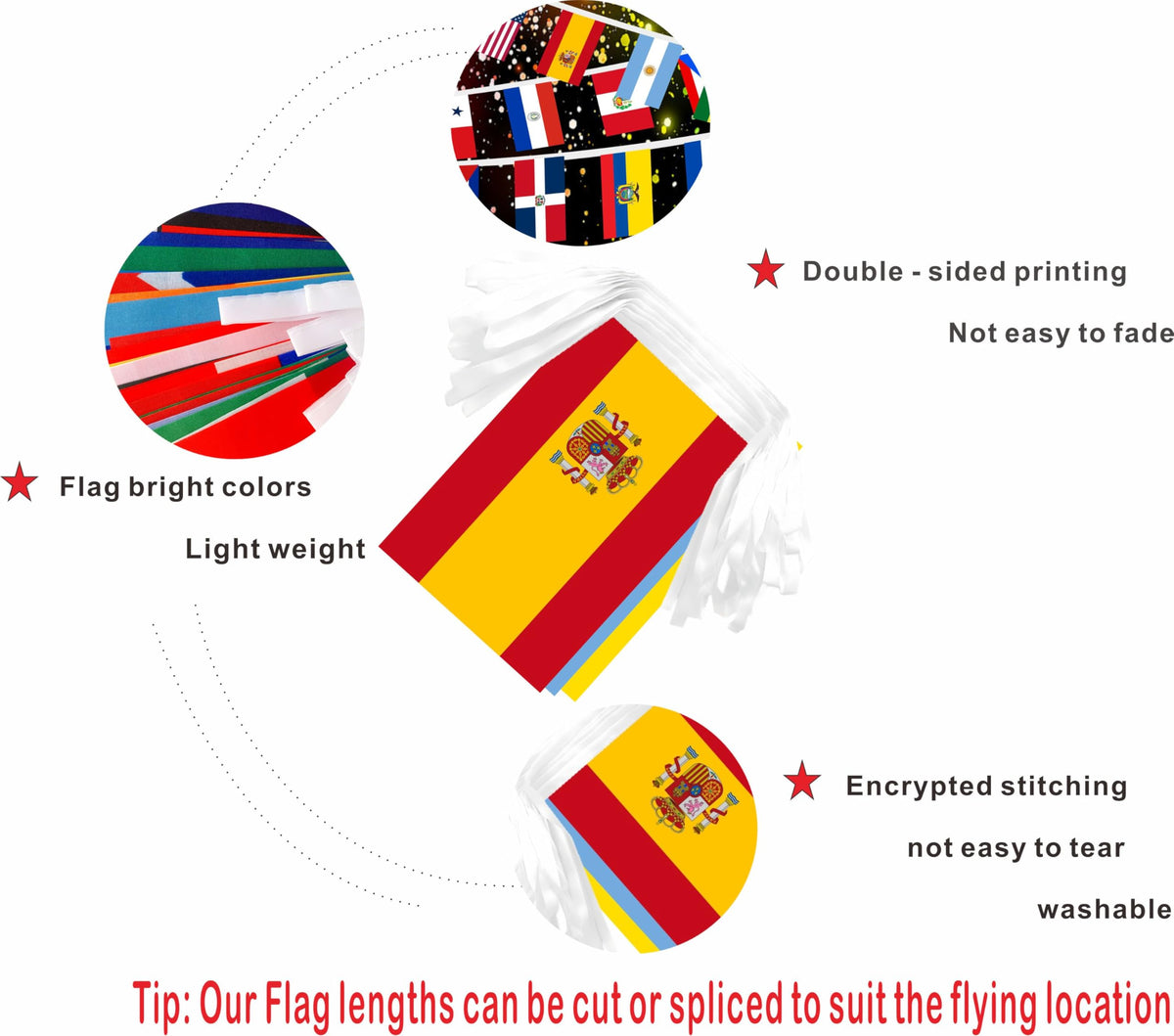 LUSEOAN durable polyester flag banner with crisp print and vibrant colors
