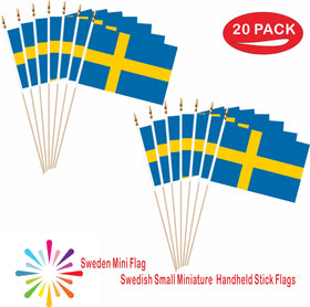 LUSEOAN Sweden mini flags used in a patriotic parade setting.