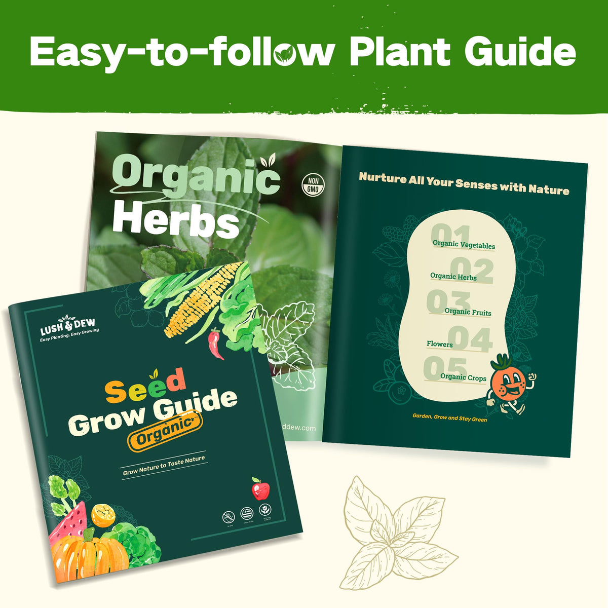 LUSH&DEW heritage herbs like basil cilantro and dill for vibrant flavors.