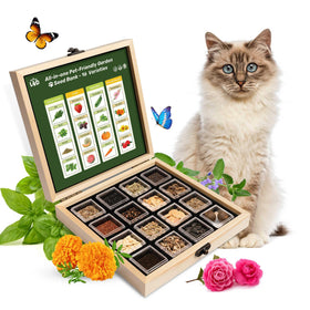LUSH&DEW pet-friendly seed bank box with 16 varieties for a bee-friendly garden