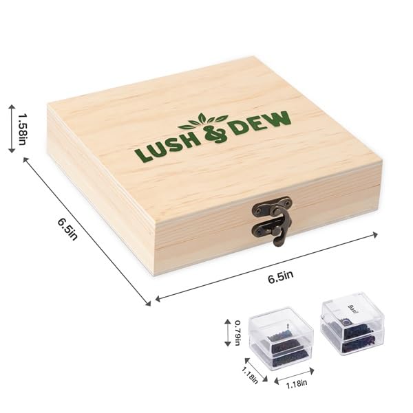 LUSH&DEW reusable wooden seed storage box preserves seed freshness.