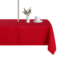 LUSHVIDA rectangle tablecloth with umbrella hole protects outdoor tables.