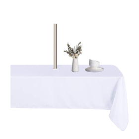 LUSHVIDA umbrella-hole rectangle tablecloth on outdoor patio protects from spills