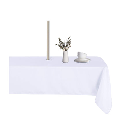 LUSHVIDA umbrella-hole rectangle tablecloth on outdoor patio protects from spills
