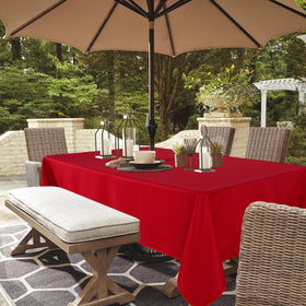 LUSHVIDA umbrella hole compatible tablecloth supports easy setup.