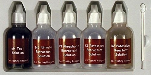 Luster Leaf 1663 test tubes and drops for precise soil analysis.