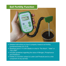 Luster Leaf Rapitest 1835 digital output simplifies reading results during garden checks.