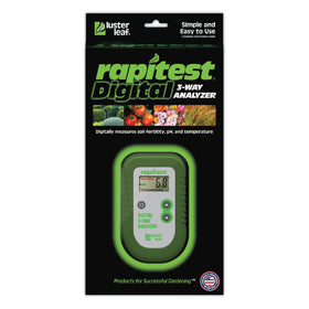 Luster Leaf Rapitest 1835 soil pH tester with clear digital readout for precise soil balance.