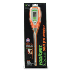 Luster Leaf Rapitest digital display shows soil pH at a glance for quick readings.