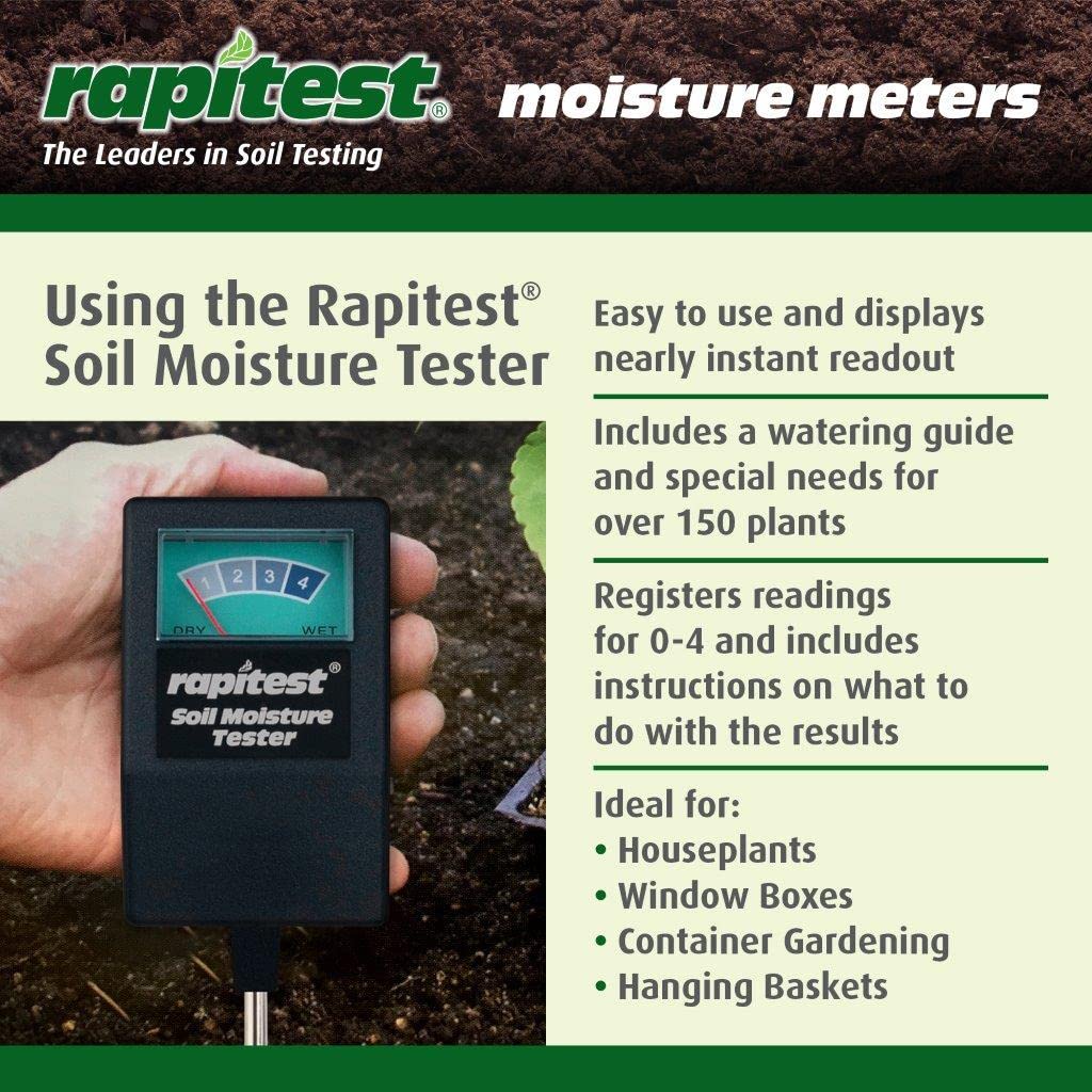 Rapitest in garden bed reveals watering needs for healthy plant roots