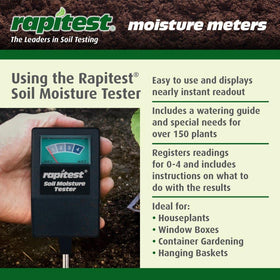 Rapitest in garden bed reveals watering needs for healthy plant roots