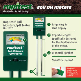 Luster Leaf Rapitest packaging shows contents and plant guidelines for over 100 species