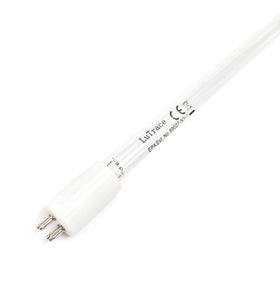 Lutrace A20057 57W UV lamp close-up, ready for drop-in replacement in UV water systems.