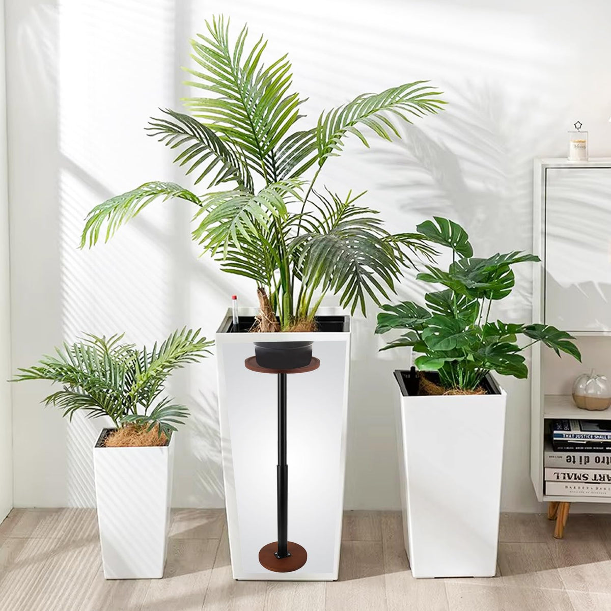 LUTTY plant riser insert fills bottom of tall planters for stability.