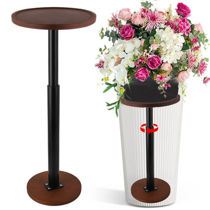 LUTTY wooden adjustable plant riser inside pot with extendable height for tall plants
