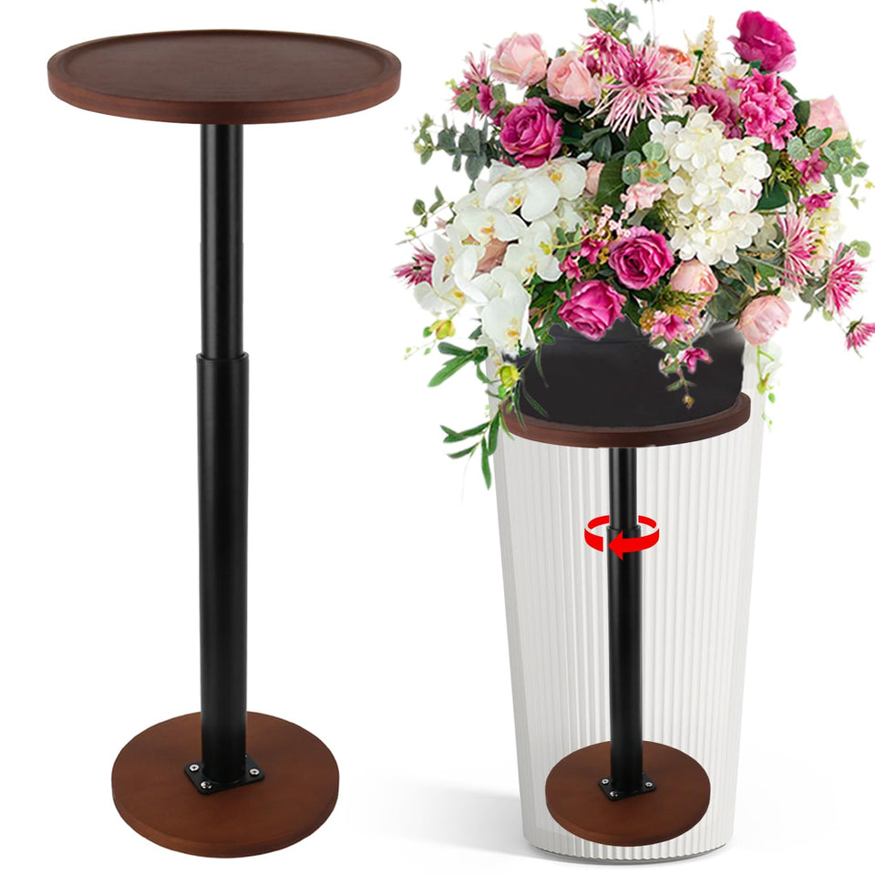 LUTTY wooden adjustable plant riser inside pot with extendable height for tall plants