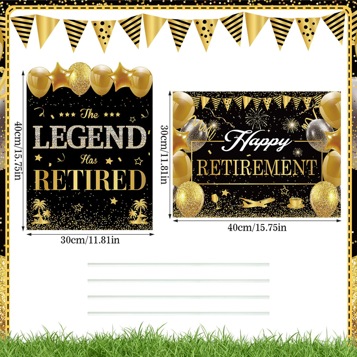 LUUFILx Retirement party photo prop yard sign for celebrations
