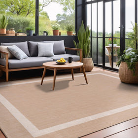 Luul Home bordered outdoor rug 5x7 durable easy-care addition for cozy porches and entryways.