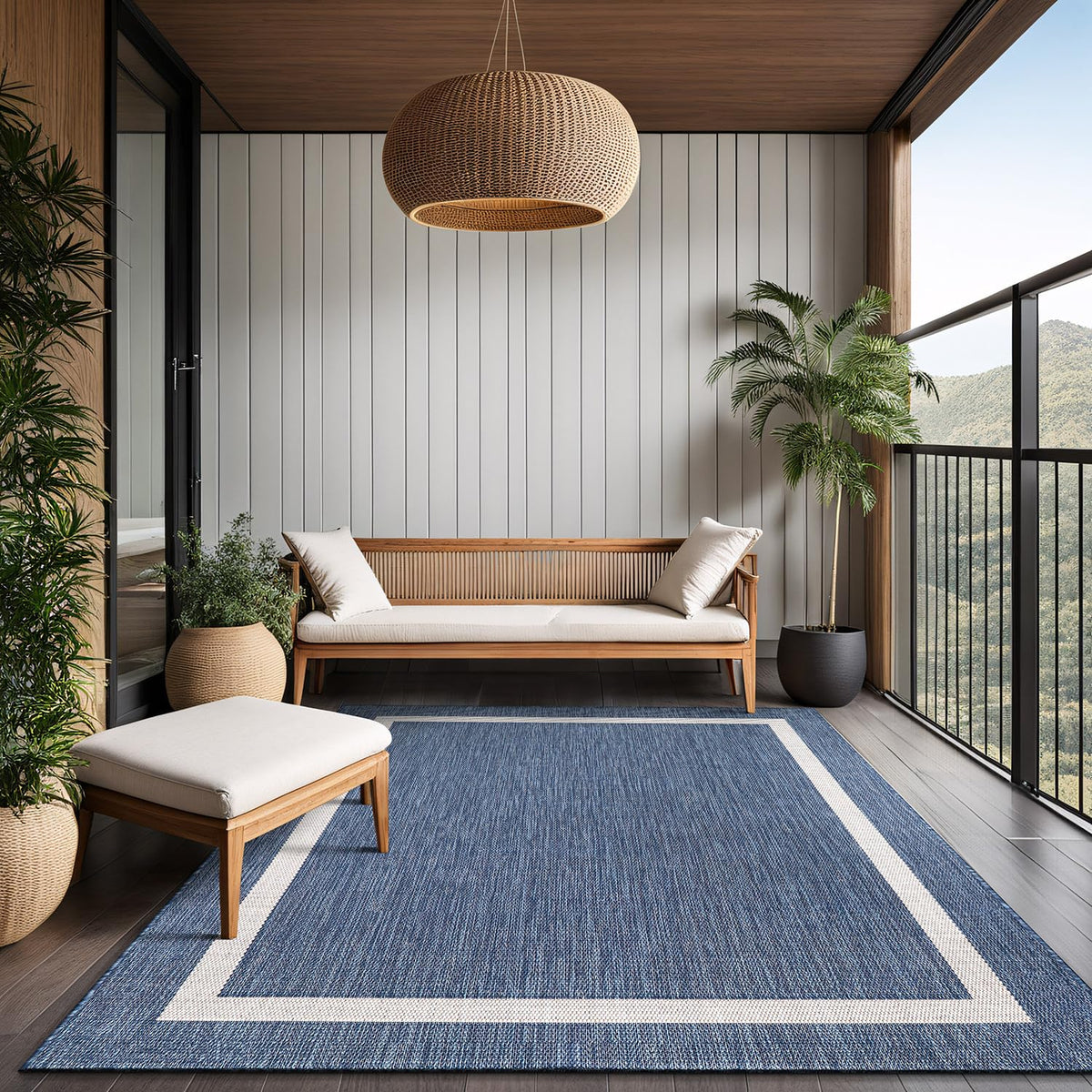 Easy cleaning with damp cloth, vacuum, or hose for Luul Home rug