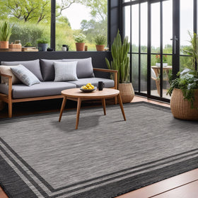 Luul Home versatile 9x12 indoor-outdoor rug for various setups.