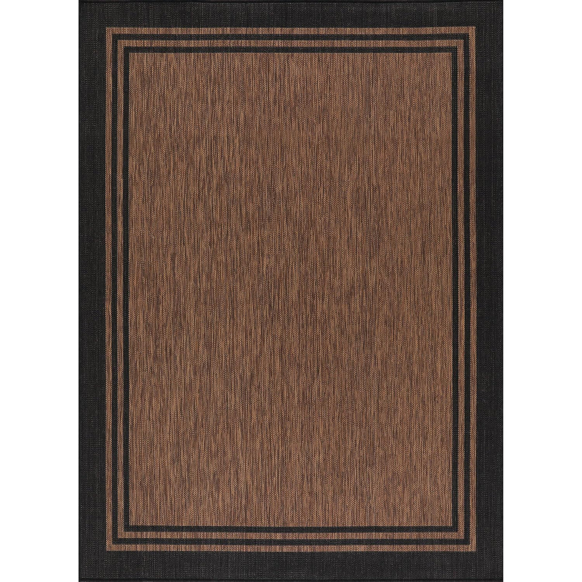 Luul Home bordered outdoor rug texture closeup shows durable weave for outdoor use.