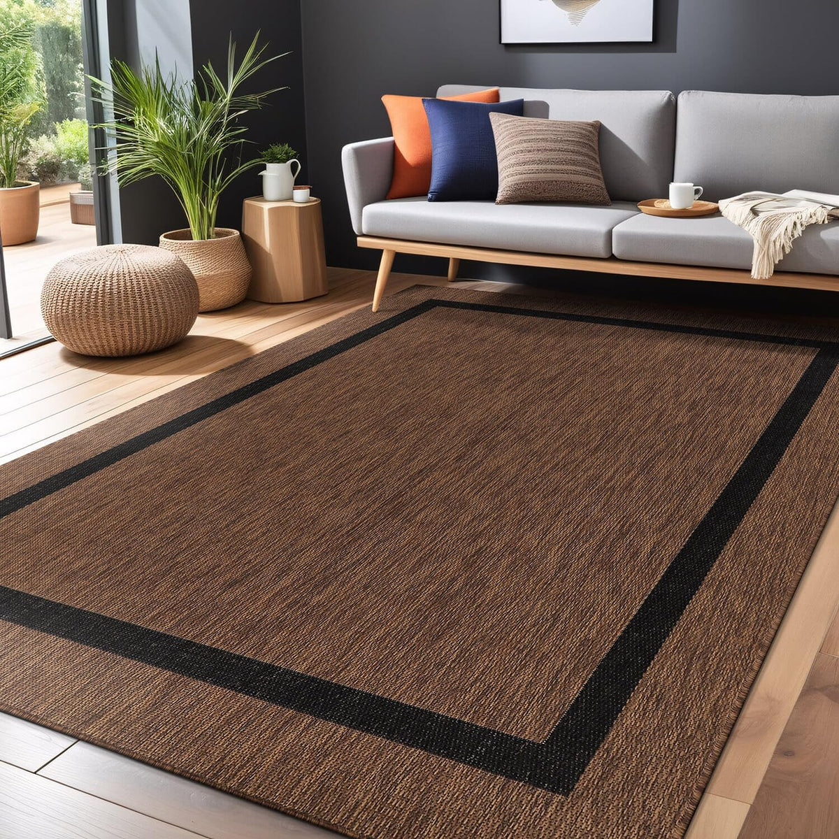 Luul Home outdoor rug kitchen dining area adds easy care appeal.