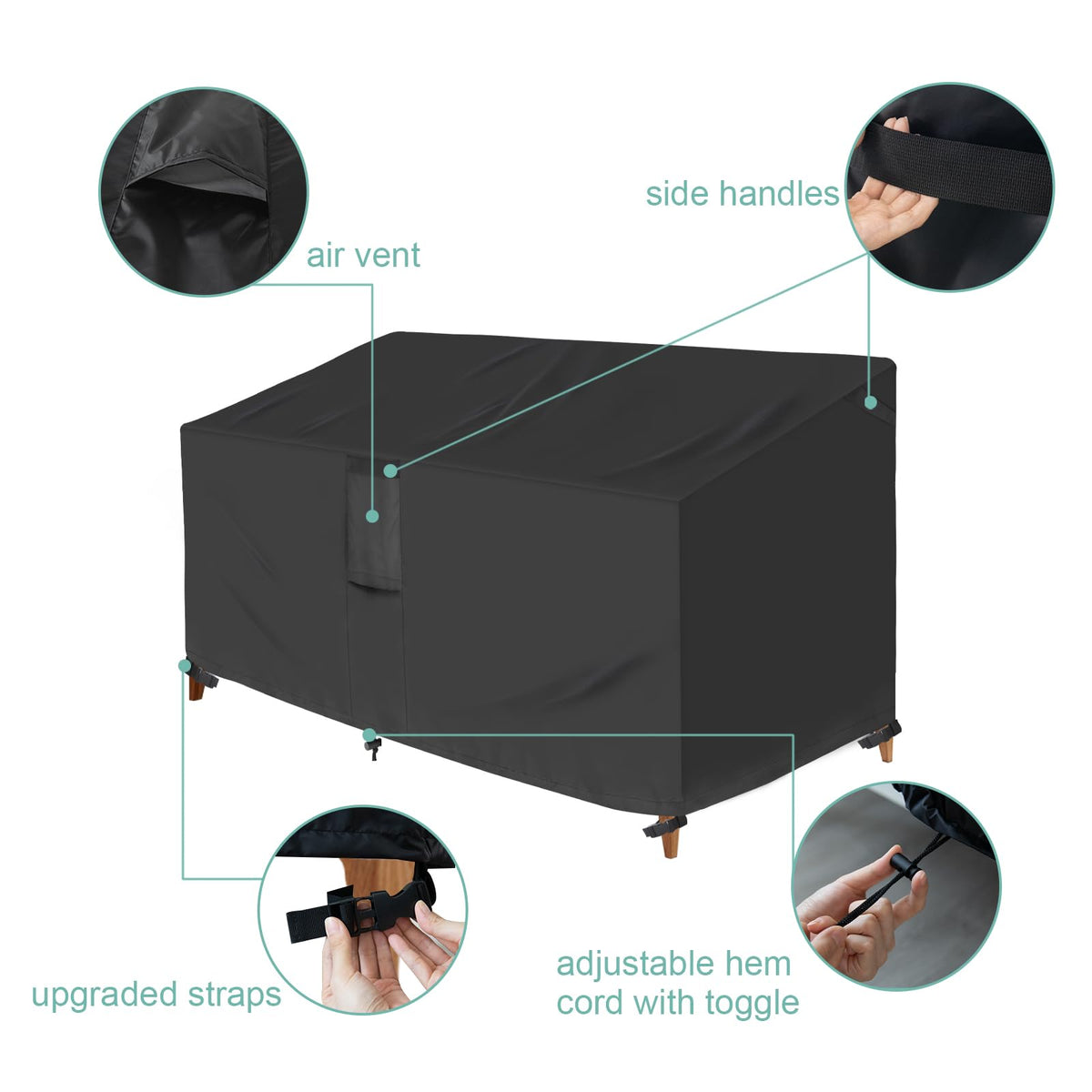 Luv4babe air-vent couch cover showing breathable design with handles