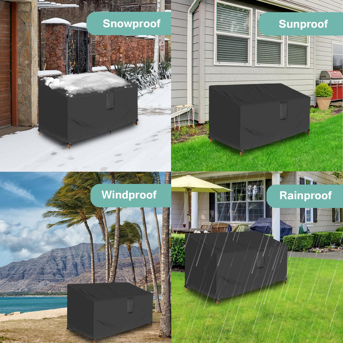 Luv4babe all-weather sofa cover protecting a 3-seater patio furniture