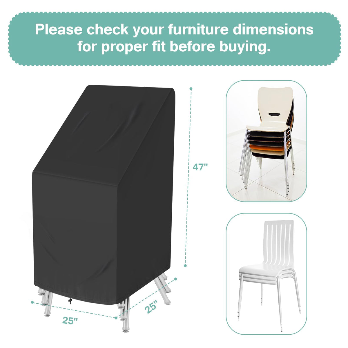 Luv4babe heavy-duty fabric chair cover preserves outdoor seating against rain and sun.