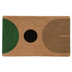 Luvadian mid-century boho door mat for the front entrance traps dirt effectively.