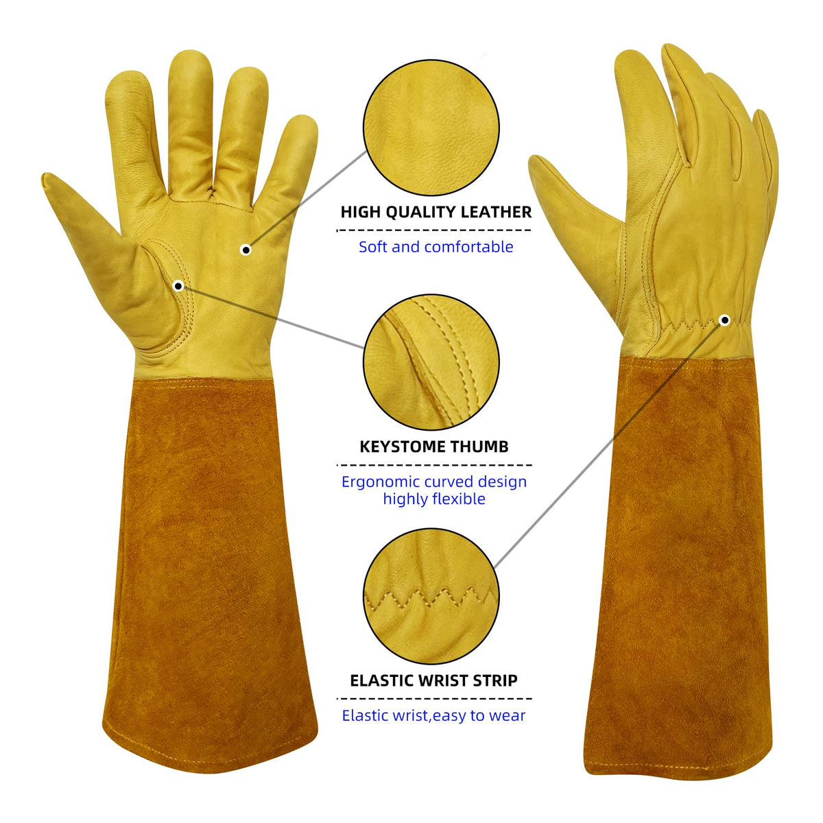 Luvaswel thorn-proof gloves protect hands when handling cacti and prickly plants.