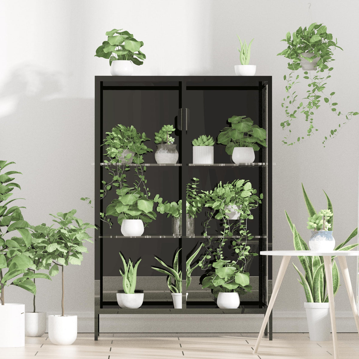 LUVCOSY shelf supports up to 10 pounds for larger plants and accessories