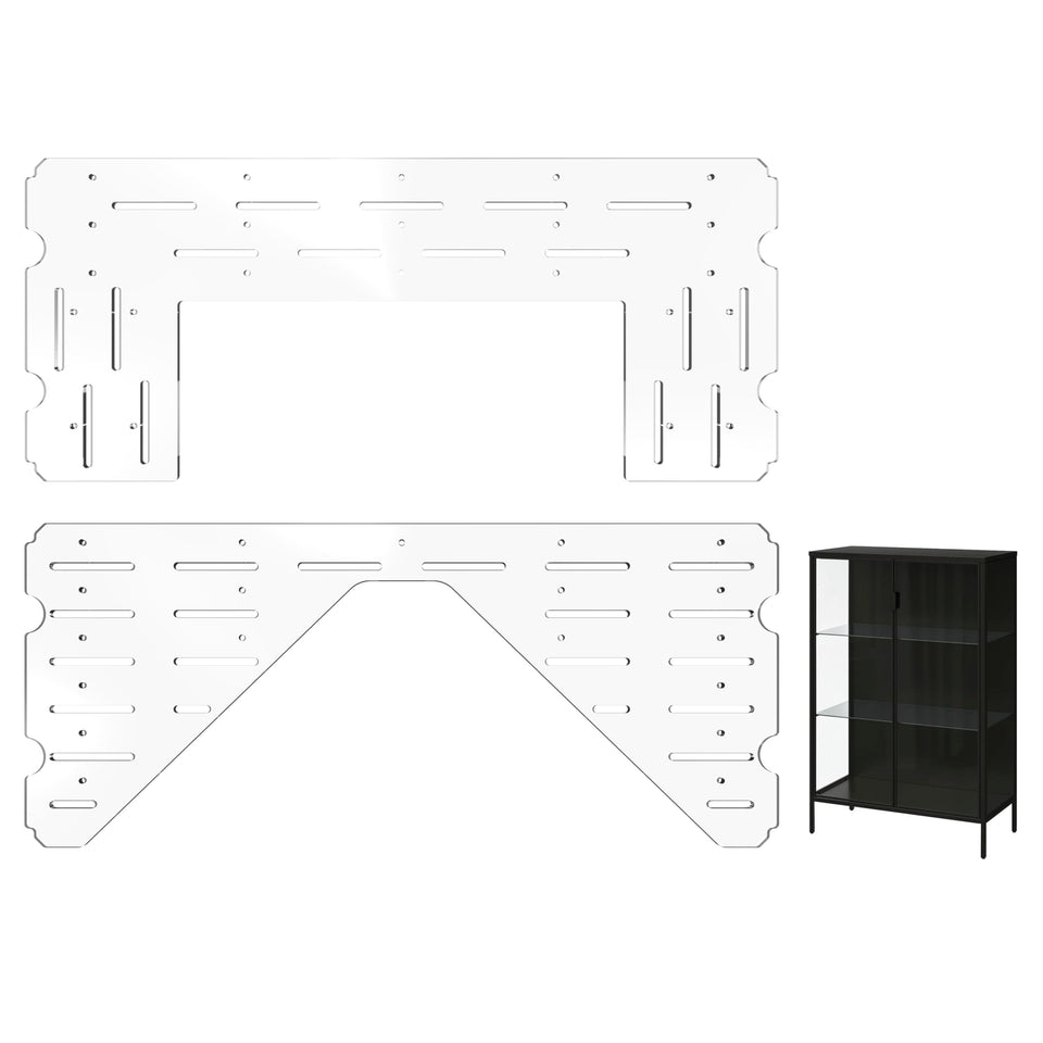 LUVCOSY acrylic shelf triangular shape for versatile Rudsta cabinet organization