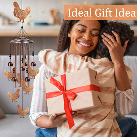 Luvsweets chicken wind chime placed in garden creates tranquil atmosphere