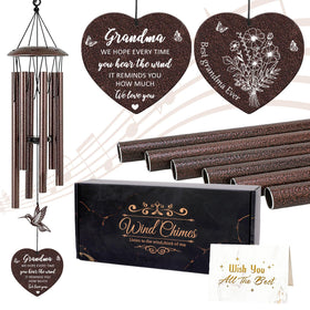 Luvsweets mom wind chime 36-inch bronze finish enhances outdoor decor with soothing tones.