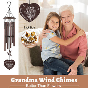 Luvsweets mom wind chime engraved message showcases heartfelt gift potential.