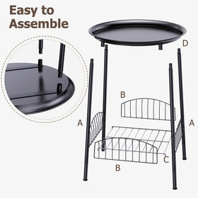 Luwesde versatile side table suitable for balcony or bedside use.